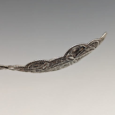 英国ヴィンテージ 純銀フィリグリー ティーキャディースプーン